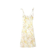 Women's Sexy Tube Top Dress - Sleeveless Sling Dress with Side Split & Shoulder Strap Print Design