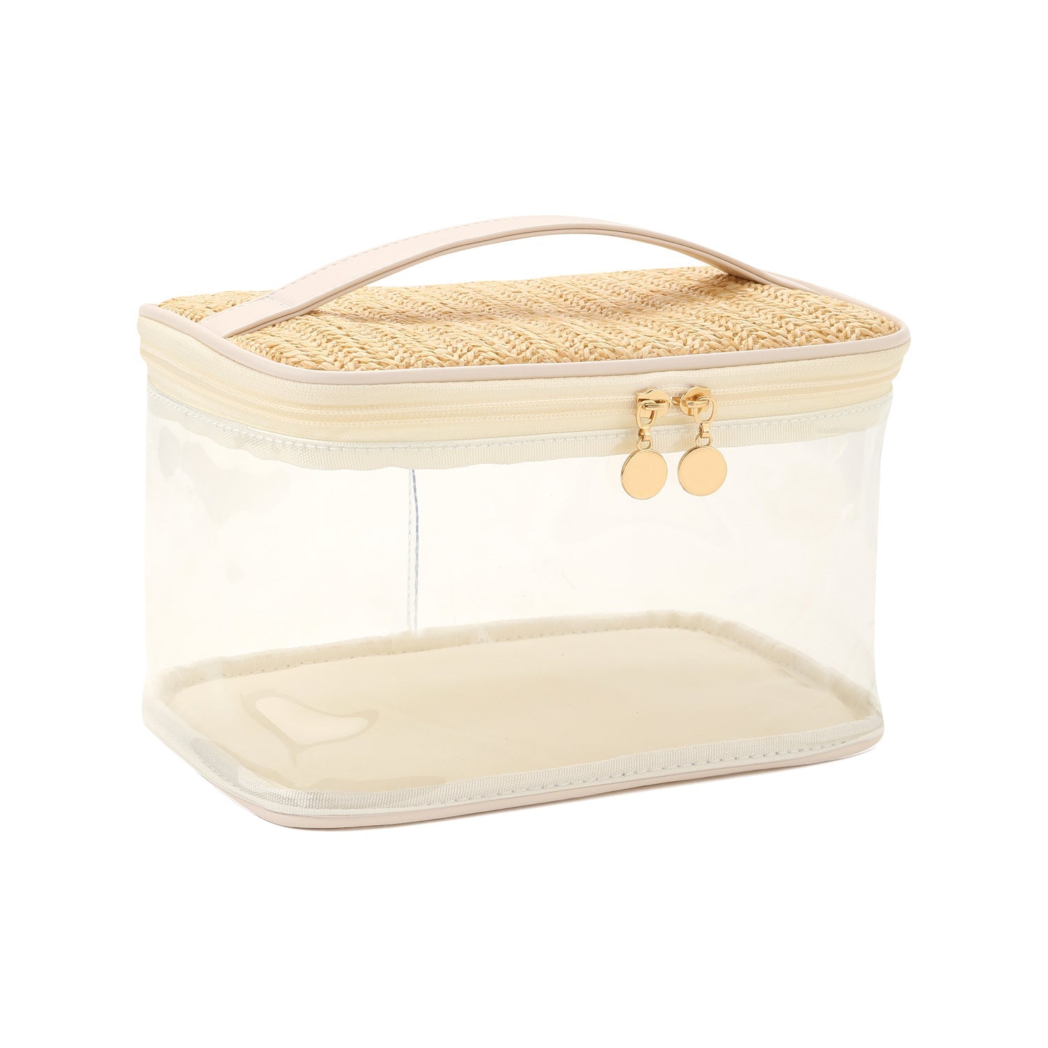 Large capacity PVC straw makeup bag for women,Portable travel toiletry bags, cosmetics portable storage bags, lightweight makeup bags,