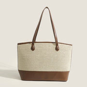 Tote crochet purse, summer retro underarm bag, straw bag large capacity minimalist tote large bag