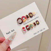 Christmas Day Nail Art Pure Handmade Wearing Nail Cartoon Pinch Short Personalized Removable Cute Nail Art Sticker