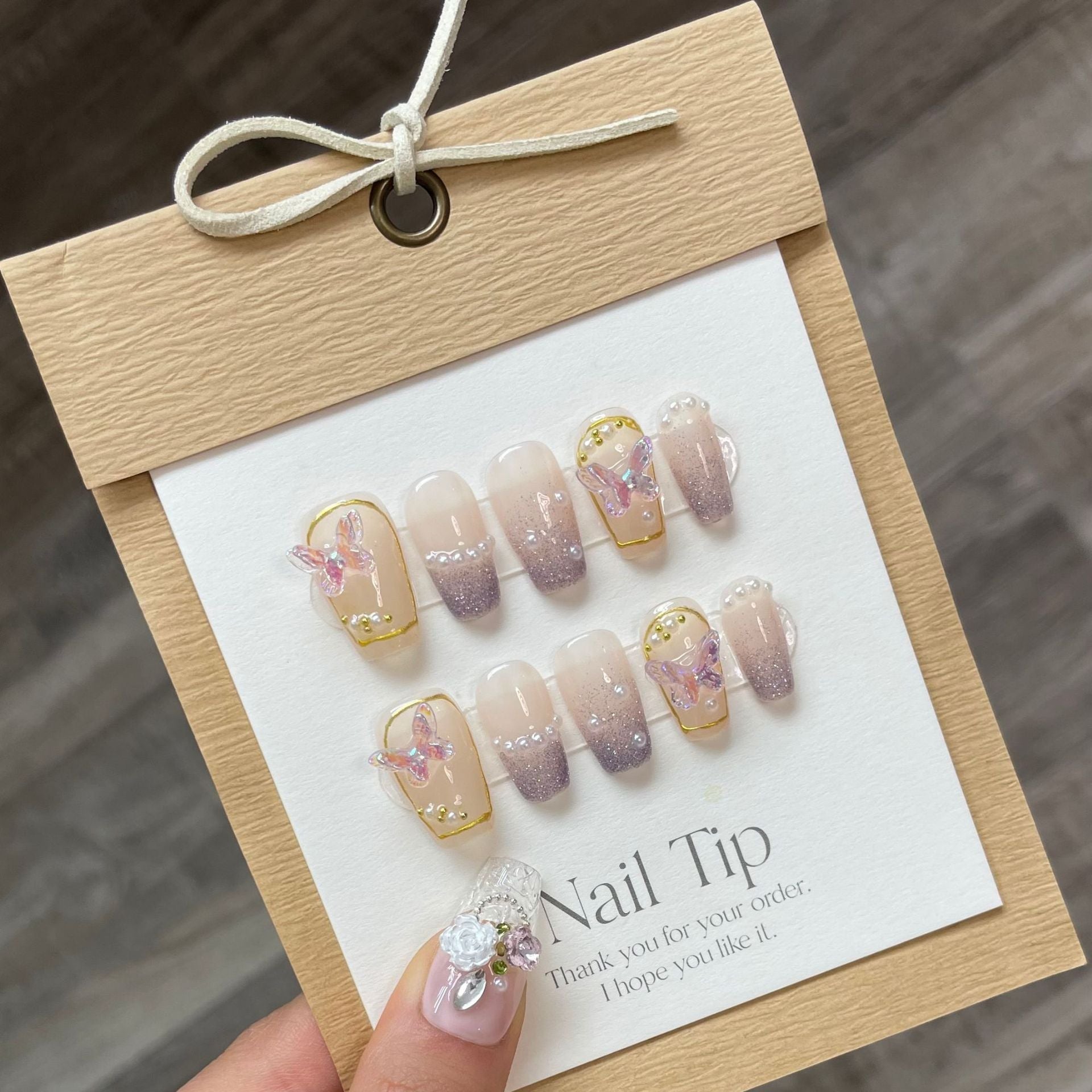 0938- Handmade press on nails fake nails removable