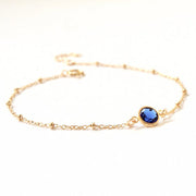 Gold-plated Diamond Beaded Bracelet - Elegant Crystal Bead Bracelet
