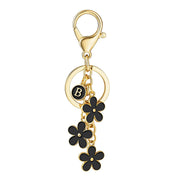 Initial Keychain Flower Charms for Key Cute Letter Keyring Bag Charm 26 Letter Flower Cherry Blossom Daisy Keychain