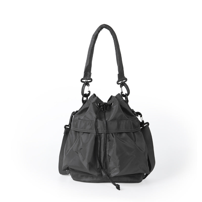 Oxford cloth pleated shoulder bag, bag women's leisure commuter hobo bag, large capacity Crossbody bag, bucket bag
