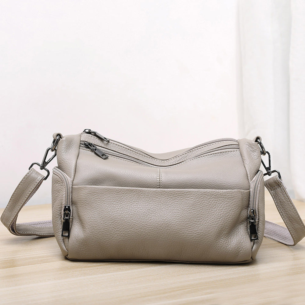Elegant Genuine Leather Shoulder Bag – Stylish Crossbody & Underarm Mommy Bag hobo