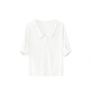 Chiffon Shirt for Women Summer Loose Collar Formal Wear White Shirt  SK08210503