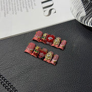 Original Sweet Cool Duck Beak Crimson Lips Cherry Handmade Press on Nails Wholesale
