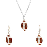 Alloy Rhinestone Football Rugby Earrings for Women Party Jewelry Dangle Drop Stud Earrings Sparkling Sports Fan Game Day Accessories
