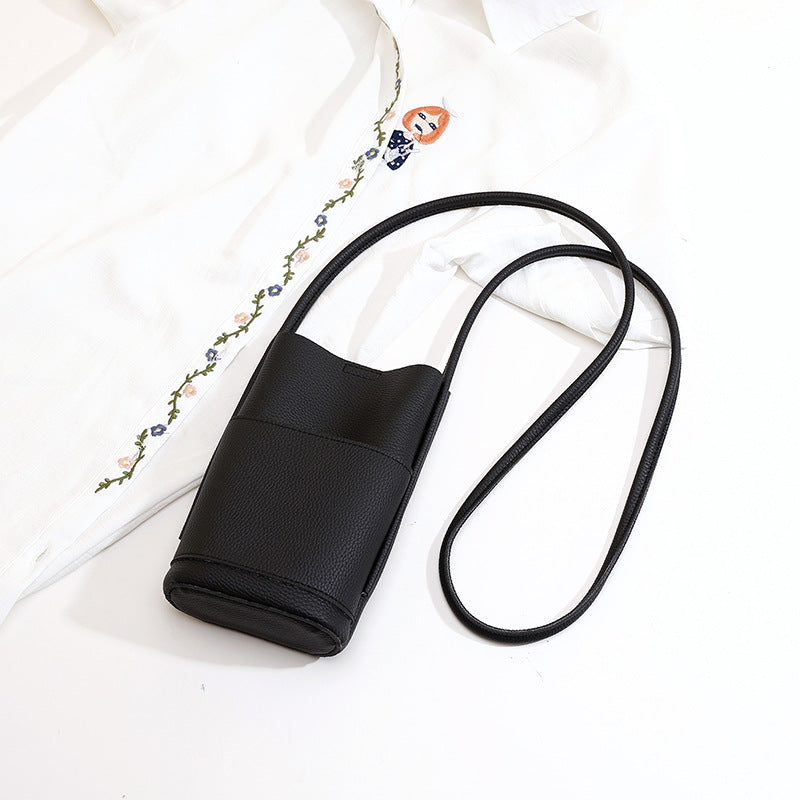 Casual crossbody mobile phone bag, simple red cute mini vertical bag, change bag female