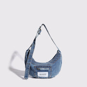 Stylish Underarm Bag – Vintage Design Hobo Bag with Washed Denim Charm for Everyday Elegance