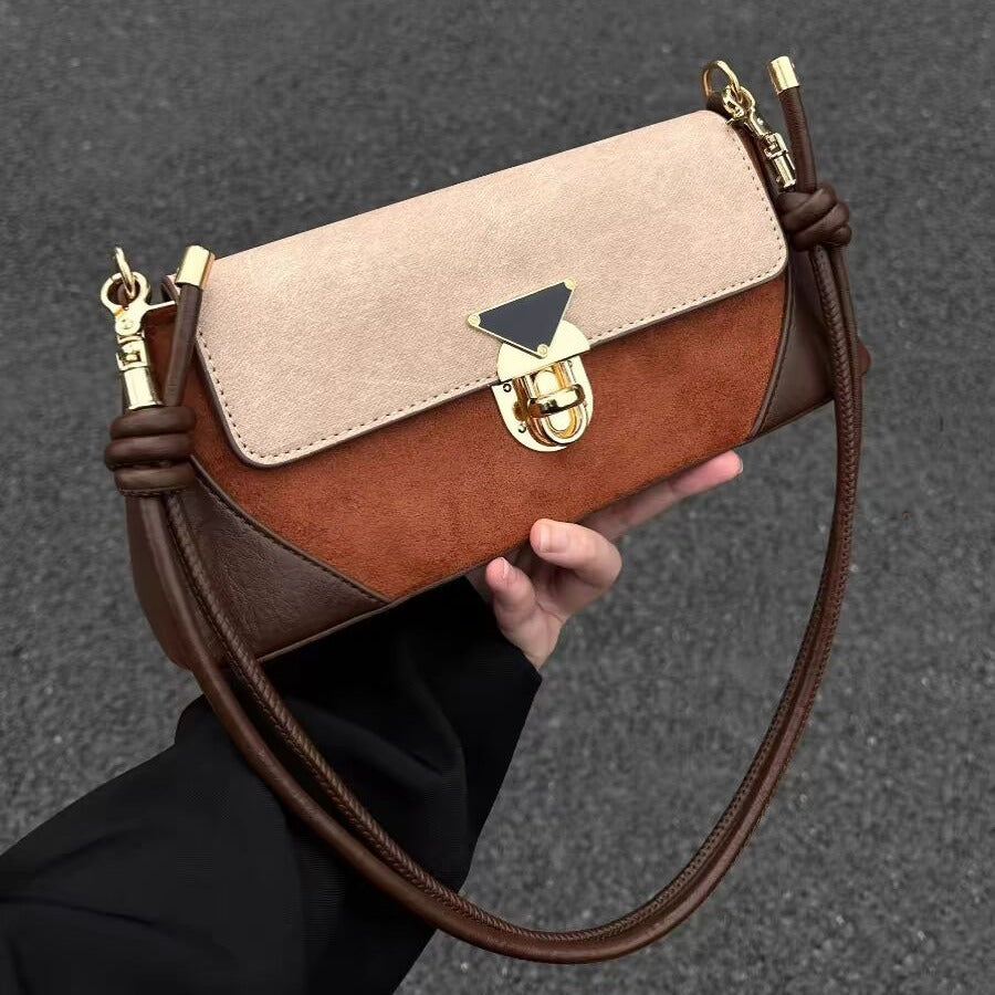 stylish shoulder bag, armpit baguette bag, women's designer shoulder hobo bag, exquisite square bag