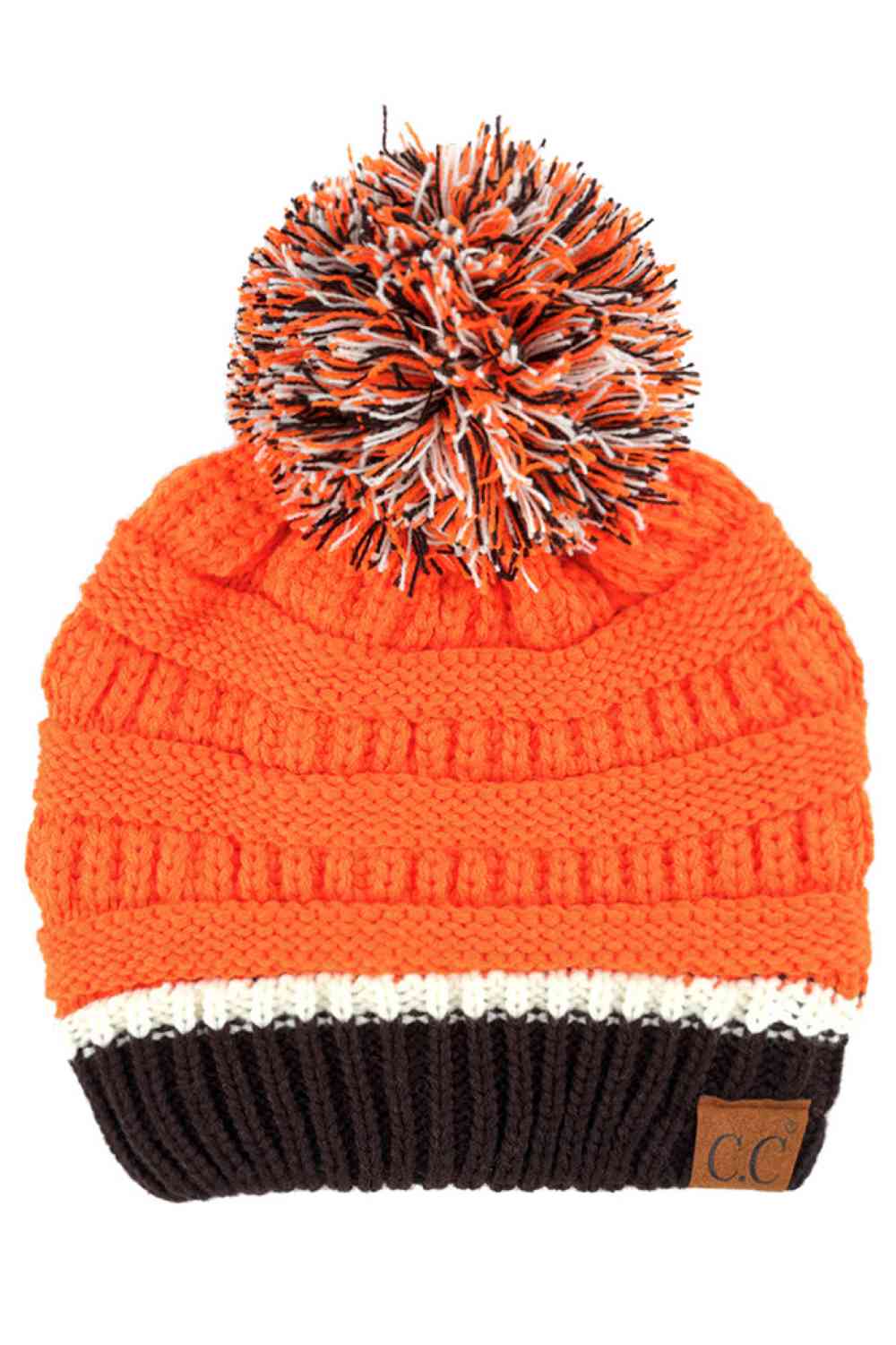 C.C Teal Color Ribbed Beanie With Pom