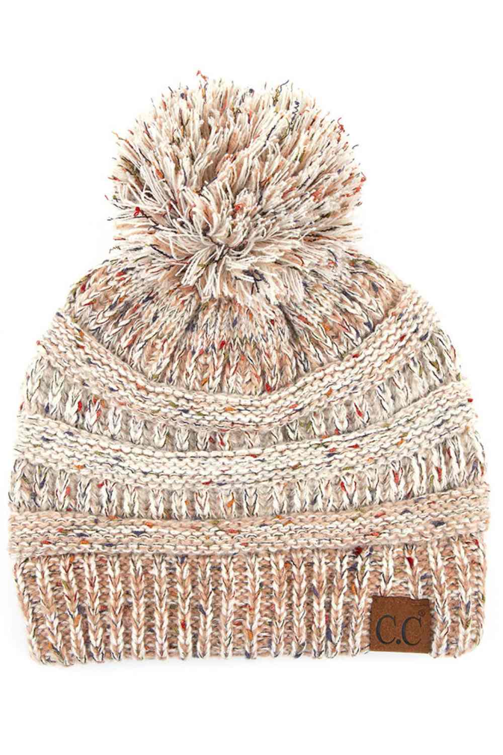 C.C Confetti Knit Beanie with Pom