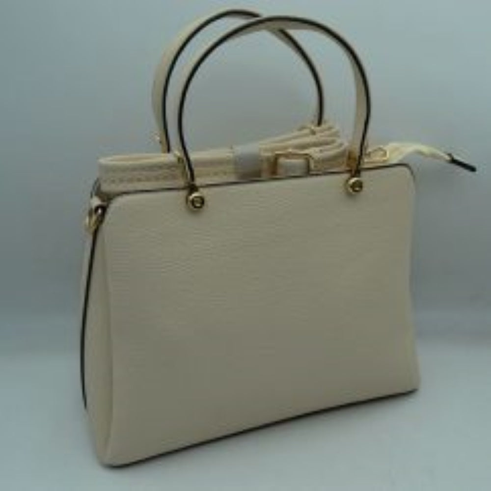 Structured Top Handle Handbag with Zipper Closures