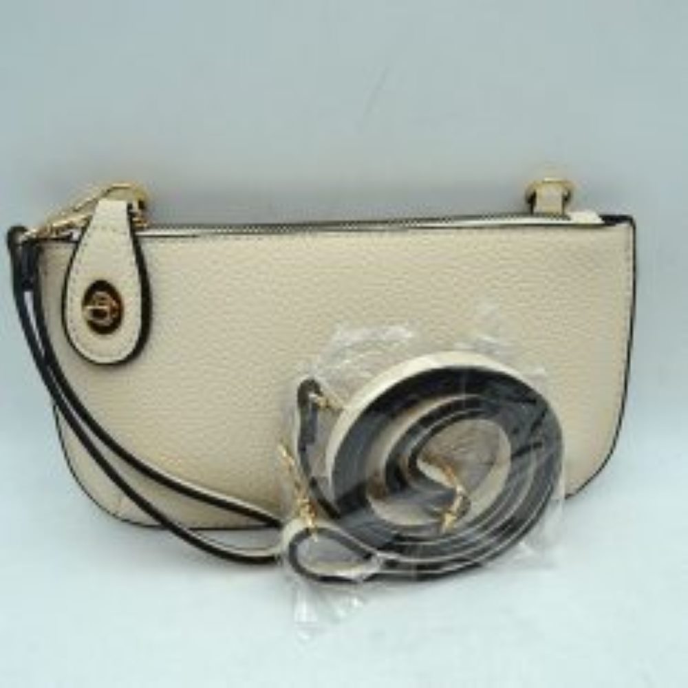 Pebbled Crossbody Clutch Bag with Removable Straps