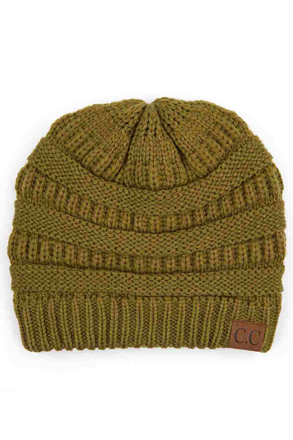 C.C Women's Ribbed Knit Solid Color Beanie
