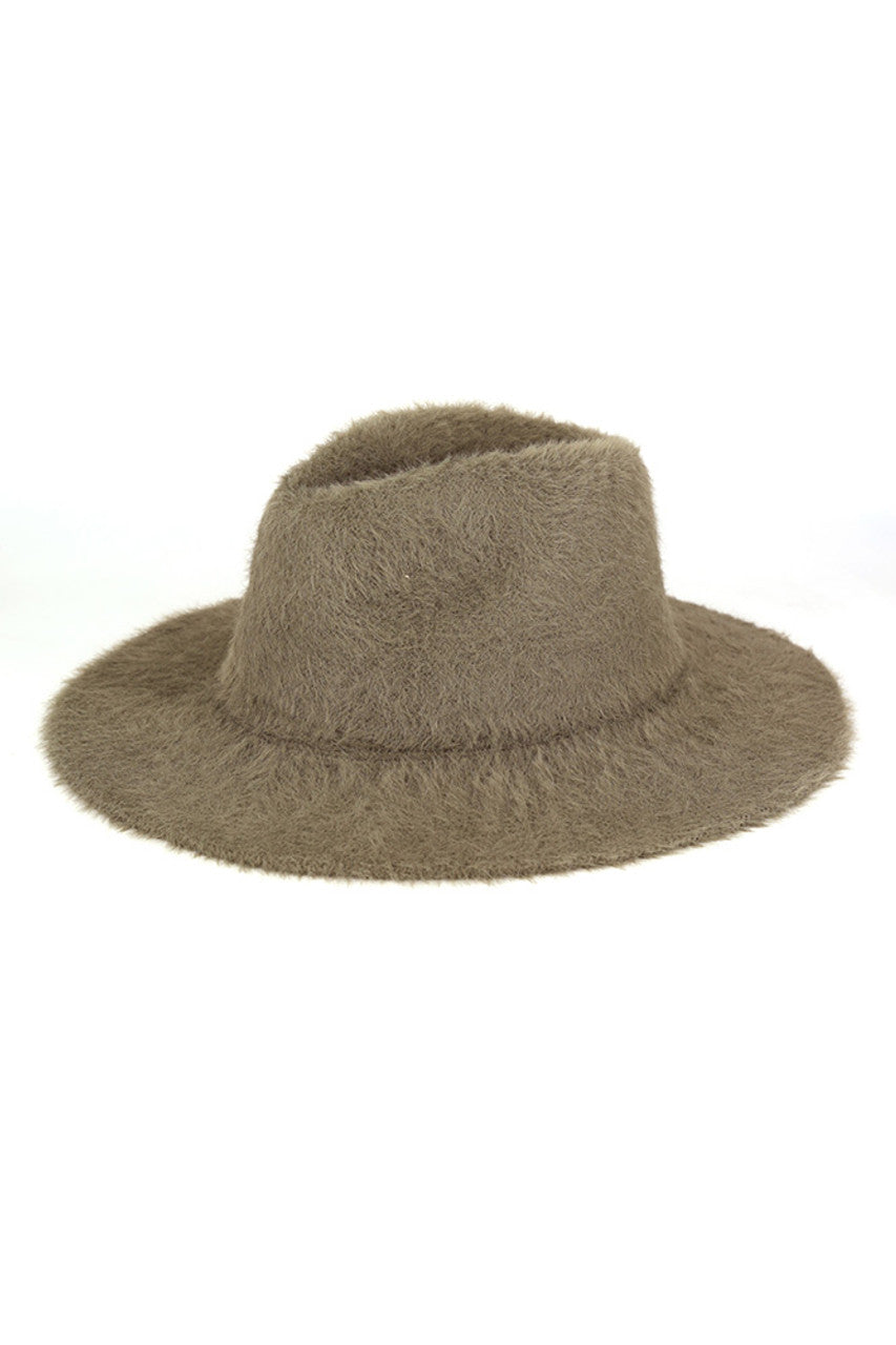 Fuzzy Palin Solid Winter Fedora Hat