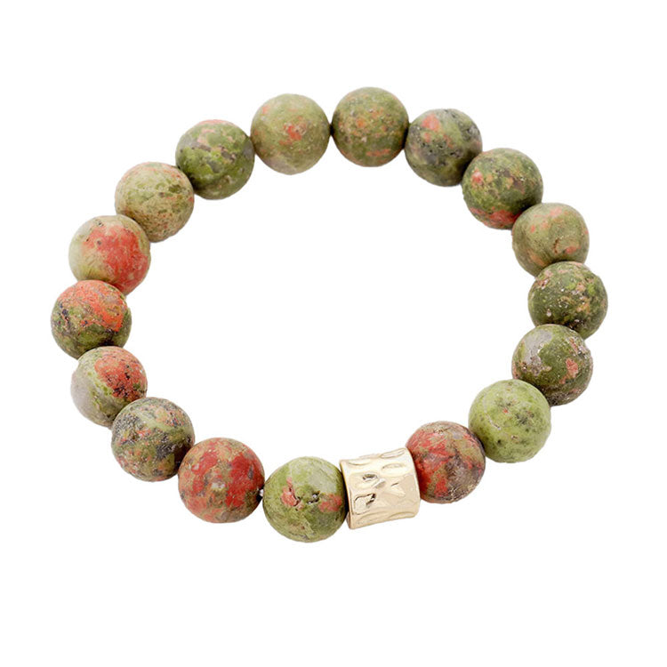 Semi precious stone beaded stretch bracelet