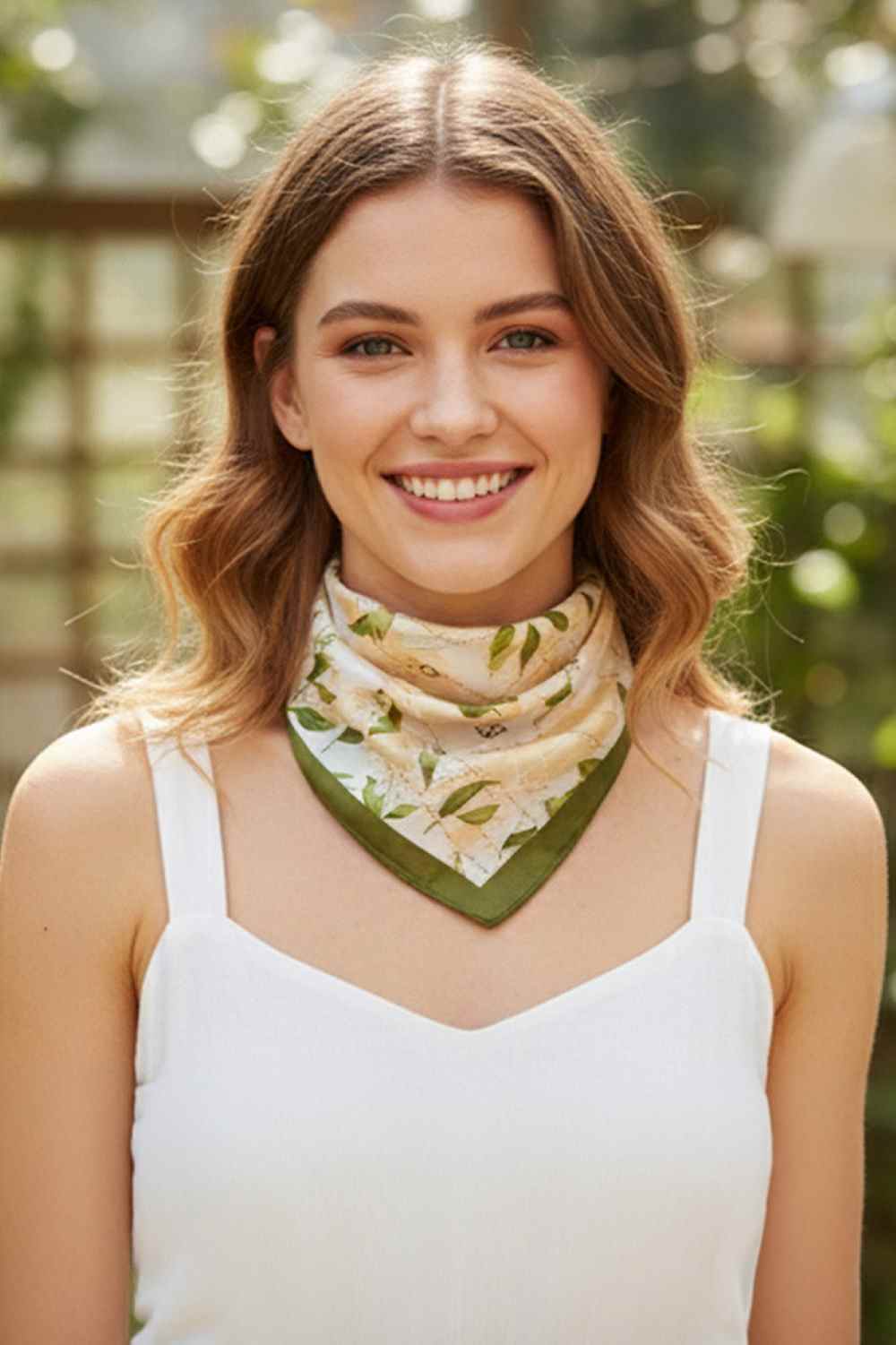 Botanical Pattern Print Bandana Scarf