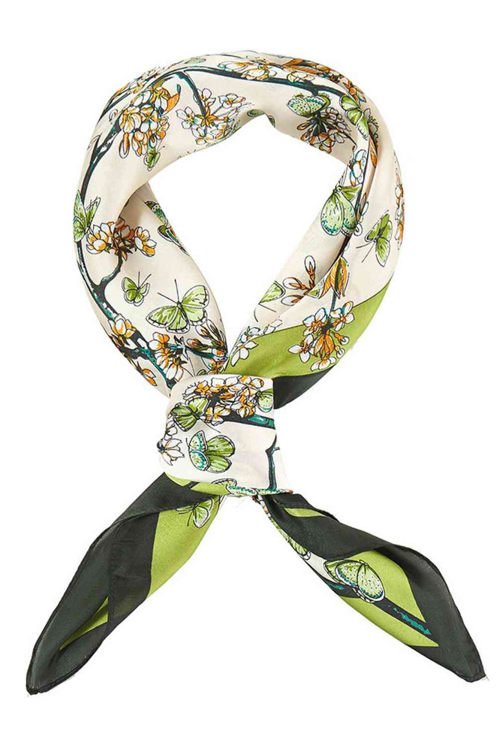 Butterfly and Floral Print Bandana Summer Scarf