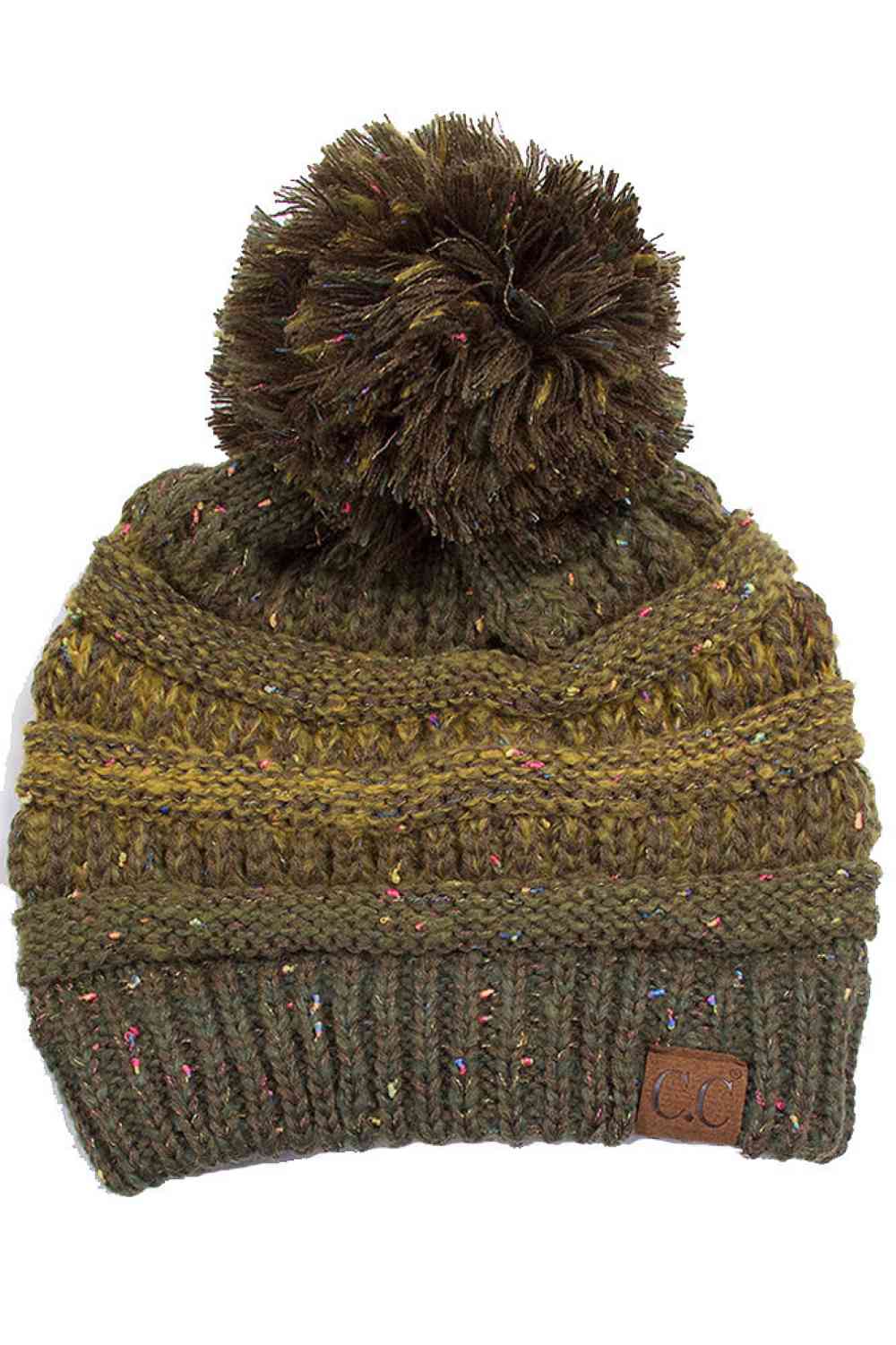 C.C Confetti Knit Beanie with Pom