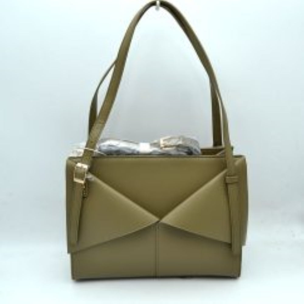 Geometric Envelope Flap Multi-Compartment Tote Bag with Long Shoulder Straps