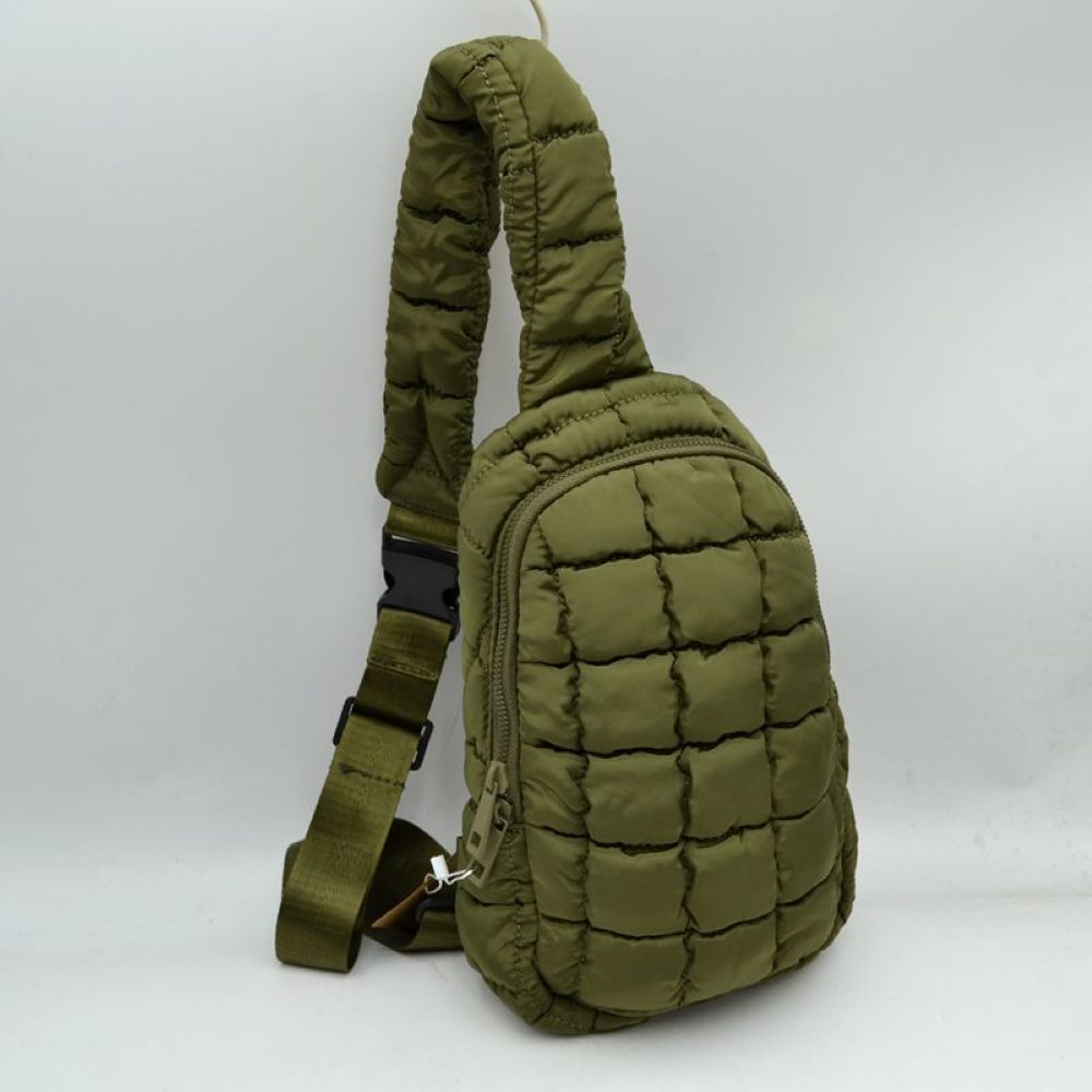 Modern Quilted Puffer Sling Backpack