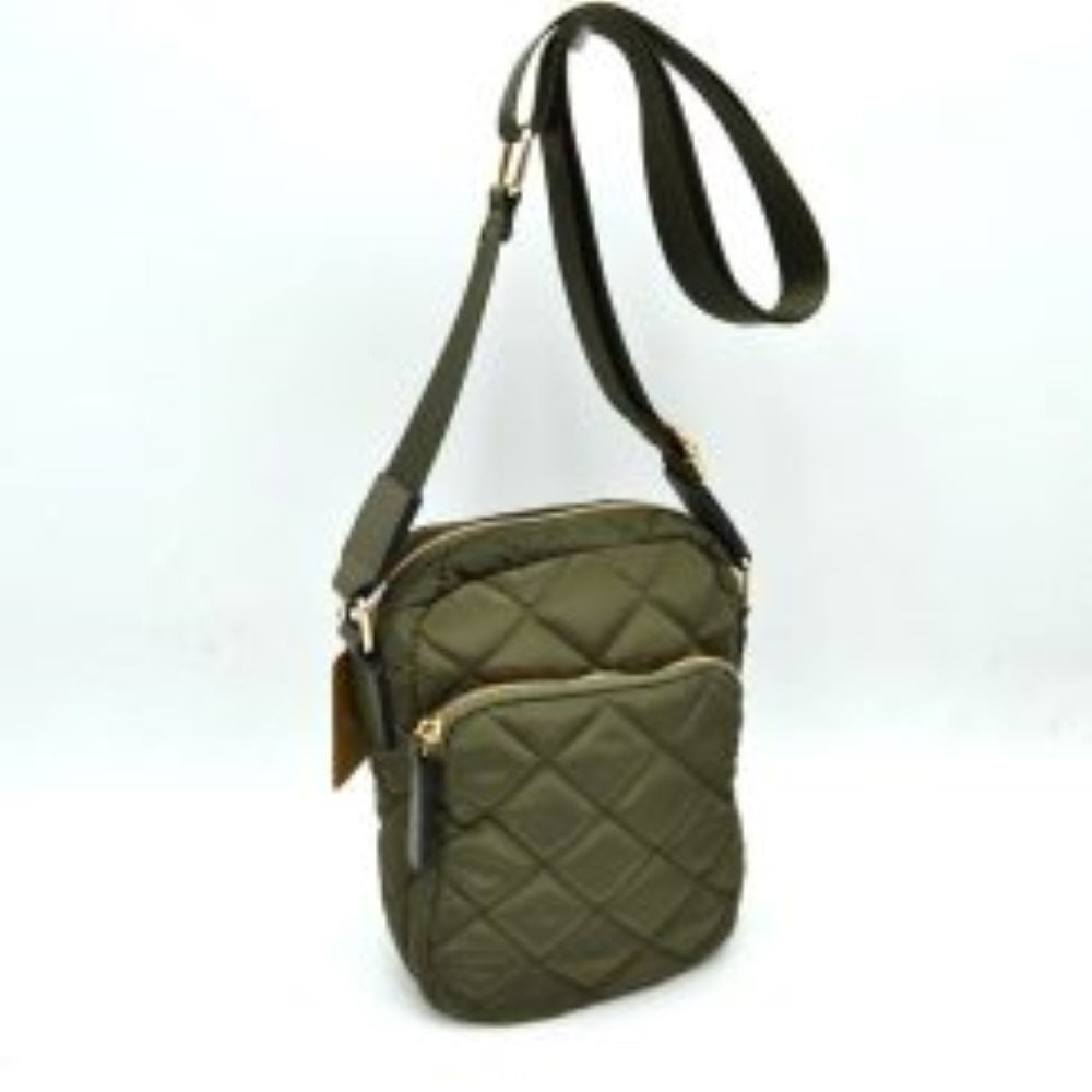 Structured Trapeze Handbag with Bamboo Ring Top Handles