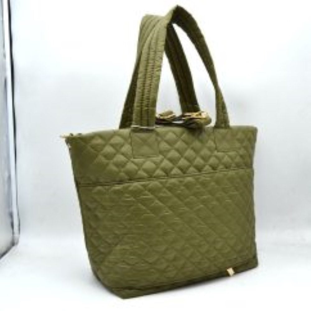 Quilted Tote Bag with Padded Dual Handles