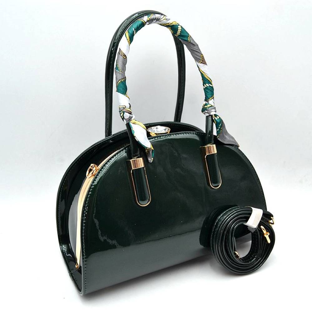 Dome Top-Handle Handbag with Detachable Shoulder Strap