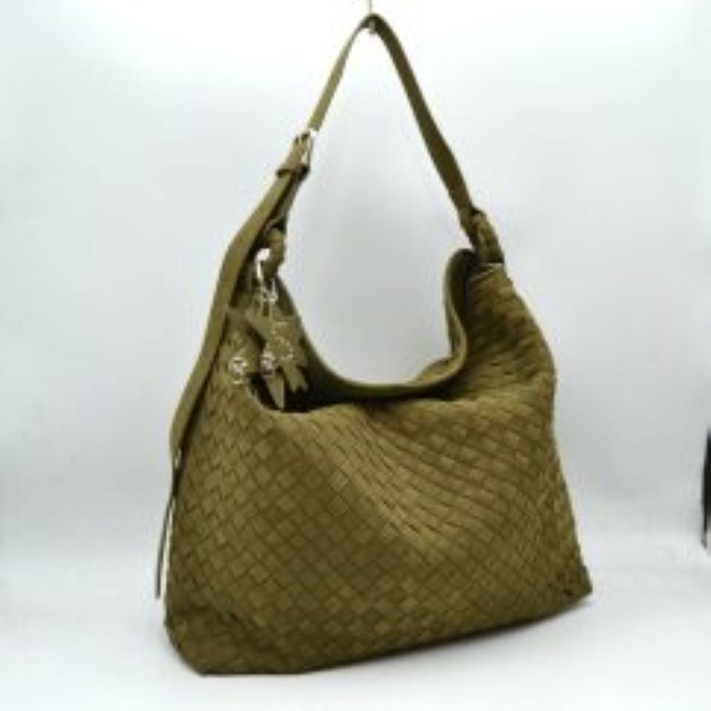 Woven Hobo Shoulder Bag with Adjustable Strap and Star Charm
