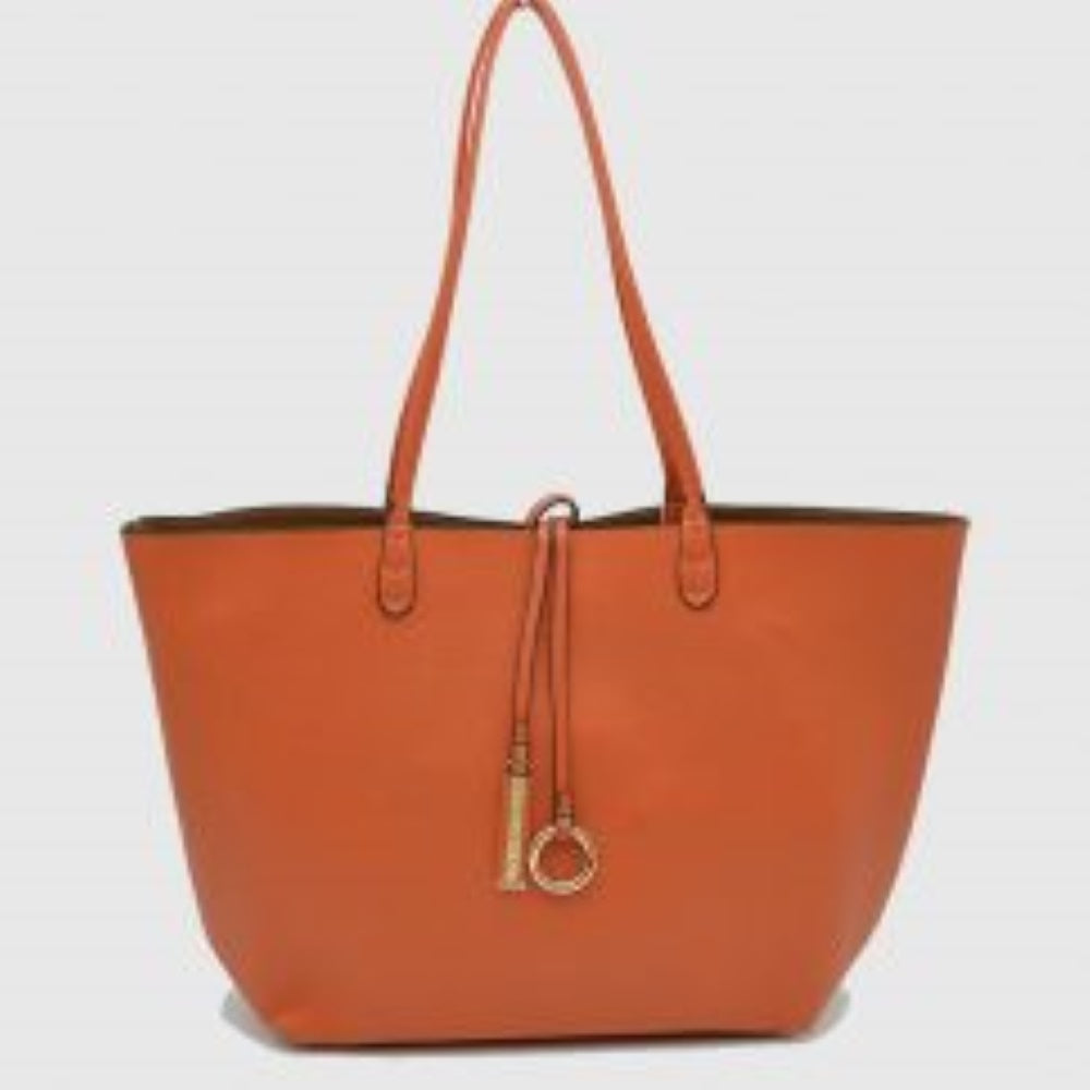 Classic Trapeze Tote Bag with Dual Handles and Ring Detail