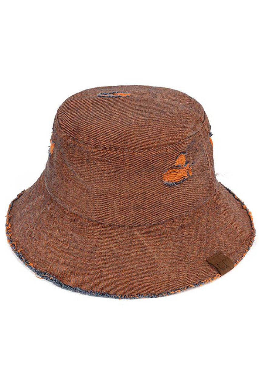 C.C STONE WASHED DENIM BUCKET HAT