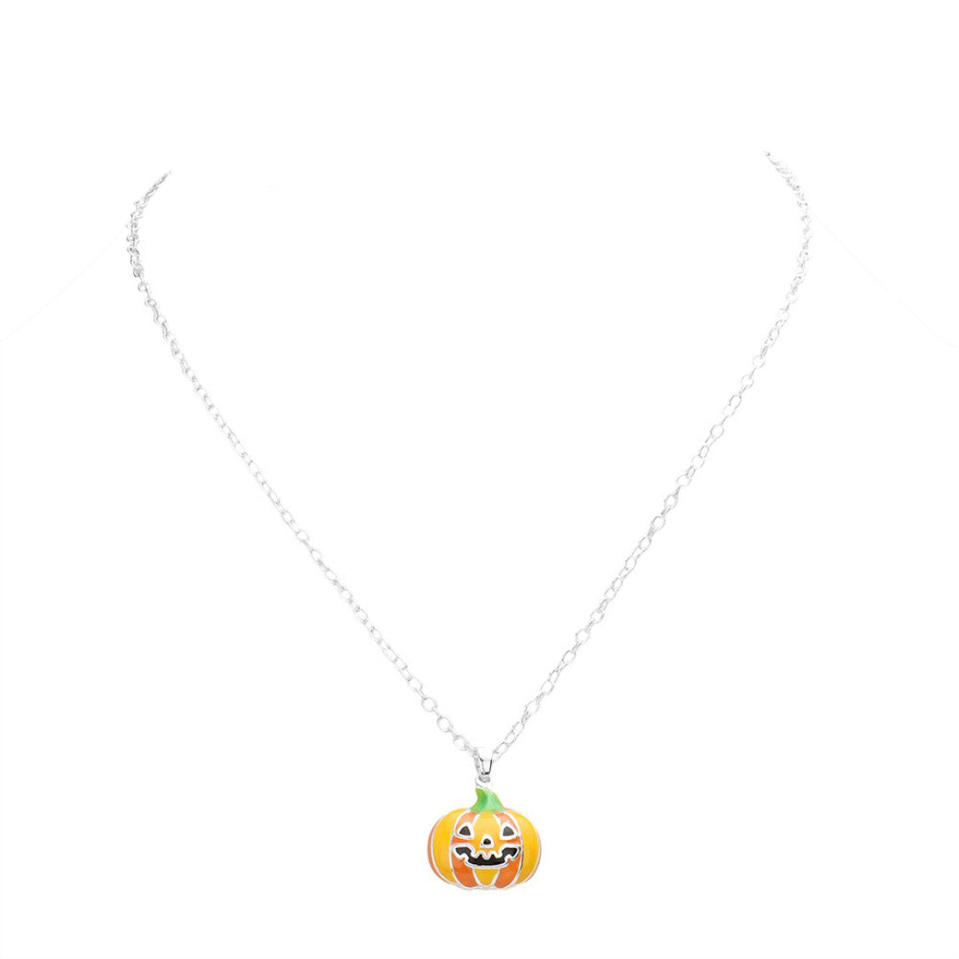 Enamel Pumpkin Pendant Necklace