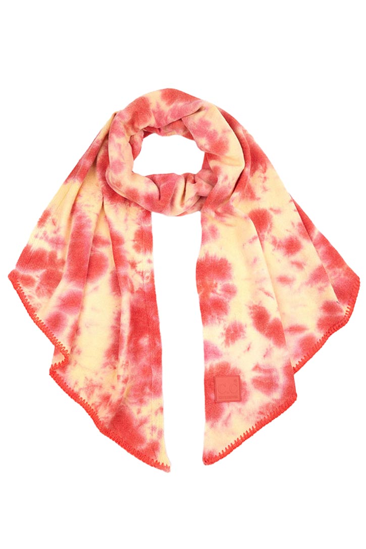 C.C Tie Dye Bias Cut Scarf With Rubber Patch
