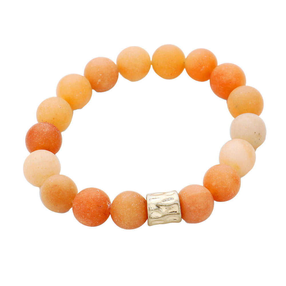 Semi precious stone beaded stretch bracelet