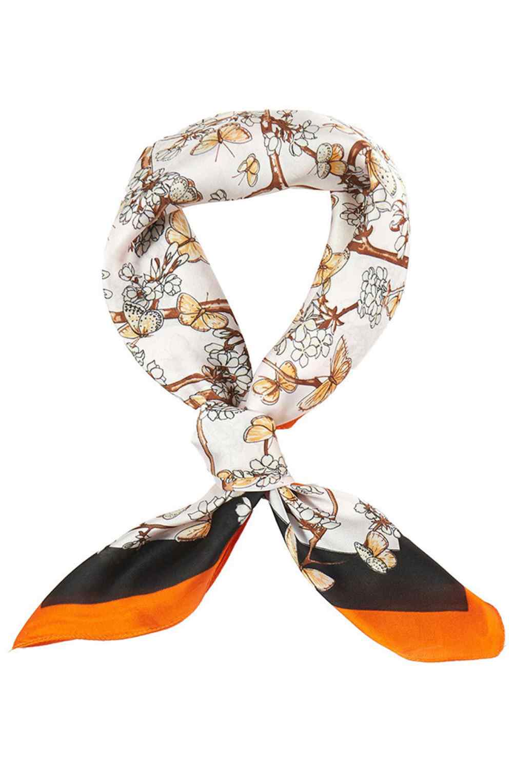 Butterfly and Floral Print Bandana Summer Scarf