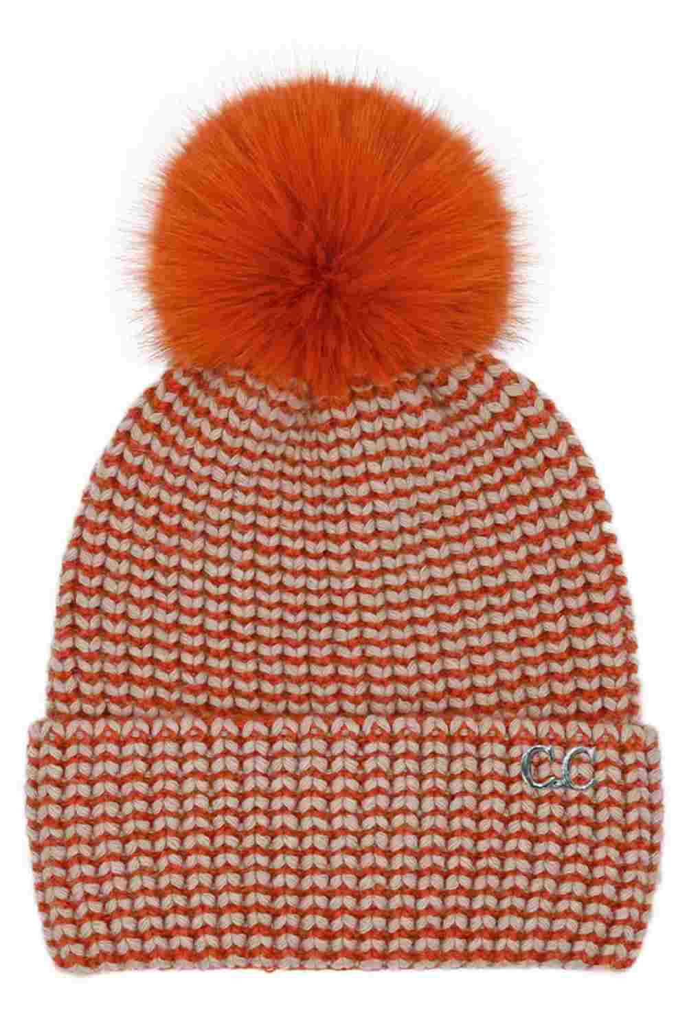 C.C Two Tone Angora Cuff Beanie Winter Hat