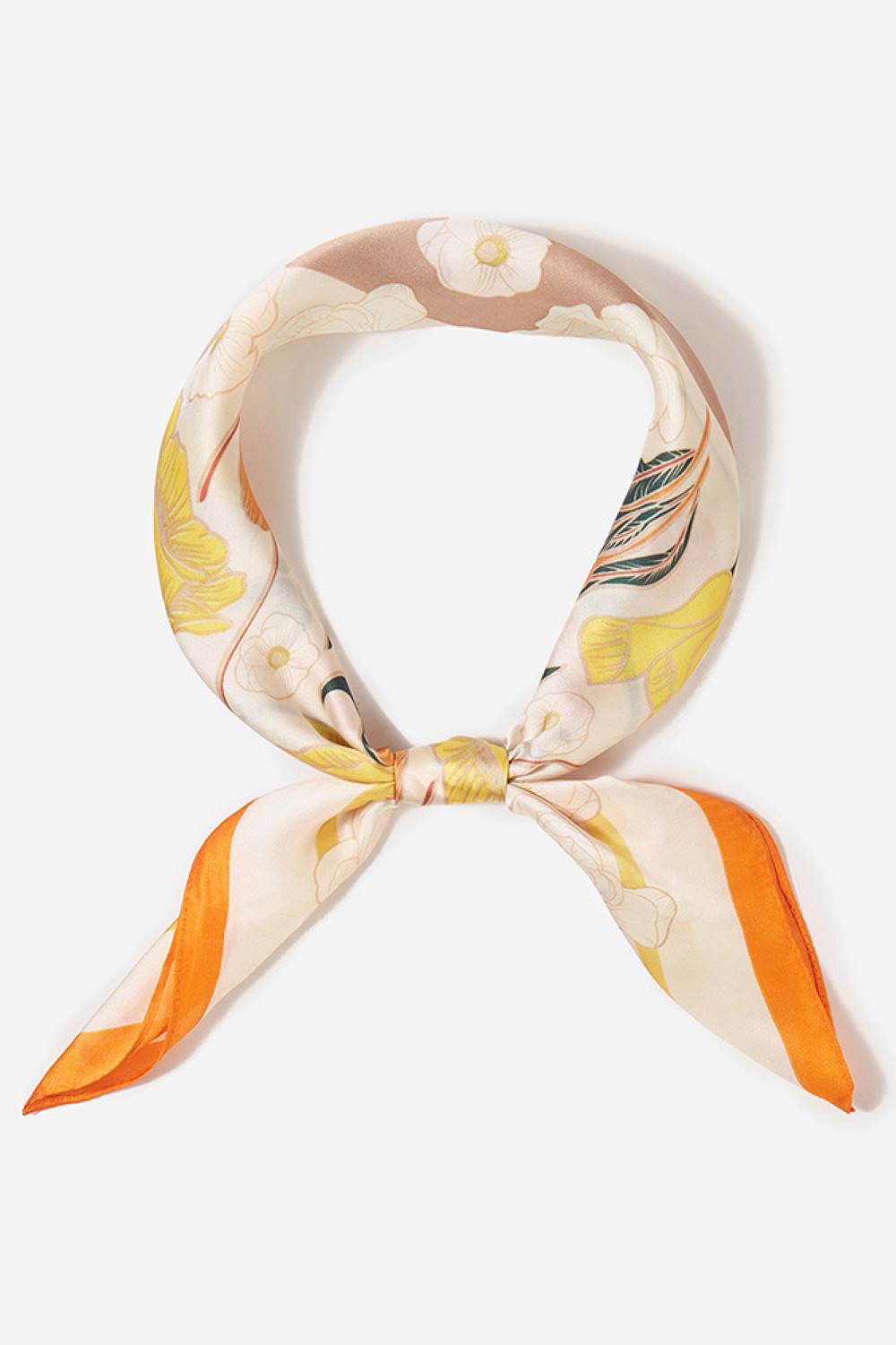 Floral Pattern Blocks Bandana Summer Scarf
