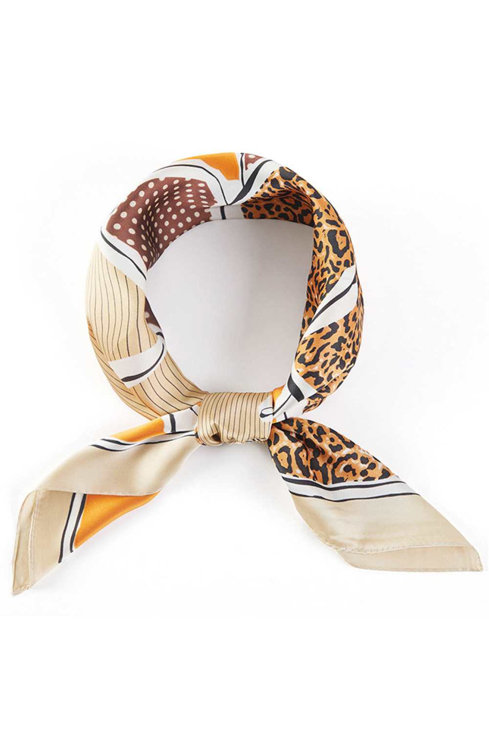 Horses with Leopard Pattern Print Bandana Scarf