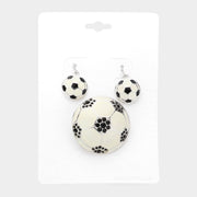 Enamel Dual Soccer Ball Pendant Set