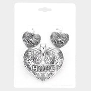 "Hope" Heart Pendant Set