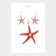Enamel Starfish Pendant Set