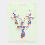 Colorful Cross Pendant Set