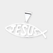 JESUS Message Metal Ichthys Pendant