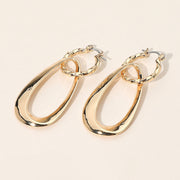 Sculptural Metal Drop Pin Catch Earrings