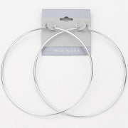 Oversized Metal Pin Catch Hoop Earrings