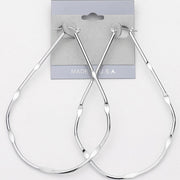 Metal Teardrop Pin Catch Hoop Earrings