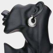 Textured Metal Door Knocker Pin Catch Earrings