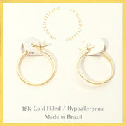 18K Gold Filled Pin Catch Skinny Hoop Earrings